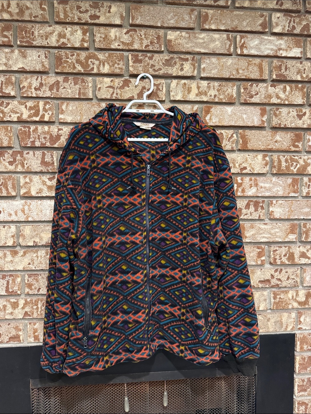 Vintage Cabela's Multicolor Geometric Polar Tec Fleece Zip Up